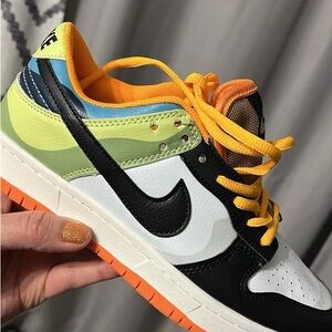 Nike Multicolor Sneakers with Orange Soles